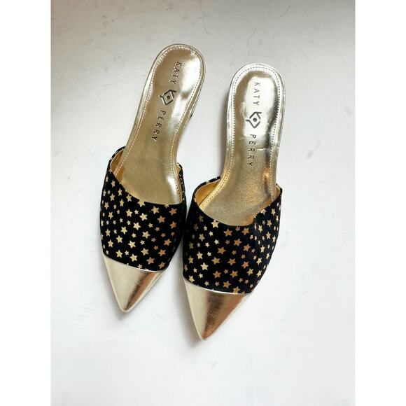 Katy Perry Shoes - NWOT Katy Pery Tarin Star Black Gold Mule 8.5